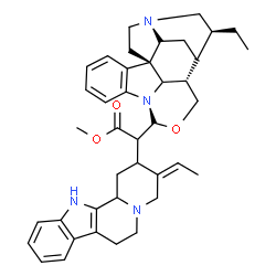 ChemSpider 2D Image | Methyl [(3Z)-3-ethylidene-1,2,3,4,6,7,12,12b-octahydroindolo[2,3-a]quinolizin-2-yl][(1R,9R,12S,14S,19R)-14-ethyl-10-oxa-8,16-diazahexacyclo[11.5.2.1~1,8~.0~2,7~.0~12,21~.0~16,19~]henicosa-2,4,6-trien-
9-yl]acetate | C40H48N4O3