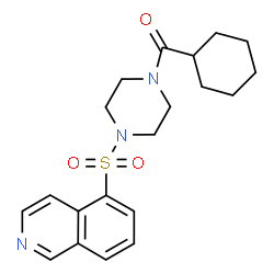ChemSpider 2D Image | Cyclohexyl[4-(5-isoquinolinylsulfonyl)-1-piperazinyl]methanone | C20H25N3O3S