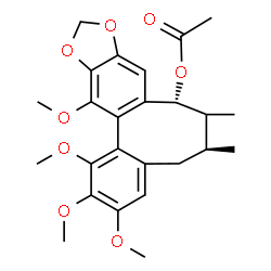 ChemSpider 2D Image | (6S,8R)-1,2,3,13-Tetramethoxy-6,7-dimethyl-5,6,7,8-tetrahydrobenzo[3',4']cycloocta[1',2':4,5]benzo[1,2-d][1,3]dioxol-8-yl acetate | C25H30O8