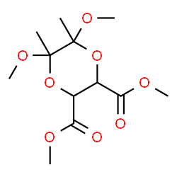 ChemSpider 2D Image | Dimethyl 5,6-dimethoxy-5,6-dimethyl-1,4-dioxane-2,3-dicarboxylate | C12H20O8