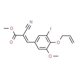 ChemSpider 2D Image | Methyl (2E)-3-[4-(allyloxy)-3-iodo-5-methoxyphenyl]-2-cyanoacrylate | C15H14INO4
