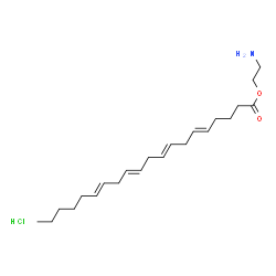 ChemSpider 2D Image | 2-Aminoethyl (5E,8E,11E,14E)-5,8,11,14-icosatetraenoate hydrochloride (1:1) | C22H38ClNO2