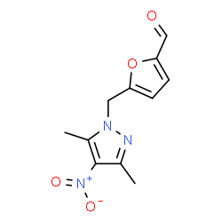 ChemSpider 2D Image | 5-[(3,5-Dimethyl-4-nitro-1H-pyrazol-1-yl)methyl]-2-furaldehyde | C11H11N3O4