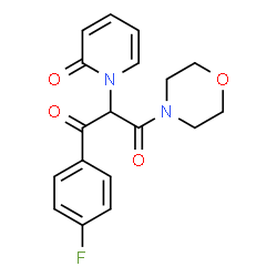 ChemSpider 2D Image | 1-(4-Fluorophenyl)-3-(4-morpholinyl)-2-(2-oxo-1(2H)-pyridinyl)-1,3-propanedione | C18H17FN2O4