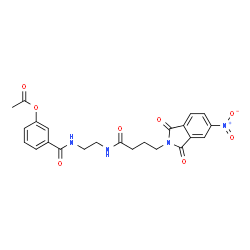 ChemSpider 2D Image | 3-[(2-{[4-(5-Nitro-1,3-dioxo-1,3-dihydro-2H-isoindol-2-yl)butanoyl]amino}ethyl)carbamoyl]phenyl acetate | C23H22N4O8