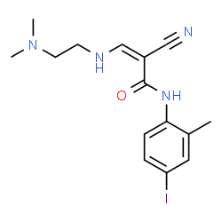 ChemSpider 2D Image | (2Z)-2-Cyano-3-{[2-(dimethylamino)ethyl]amino}-N-(4-iodo-2-methylphenyl)acrylamide | C15H19IN4O