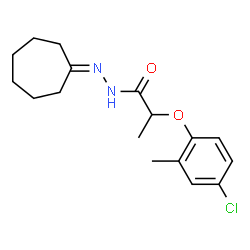 ChemSpider 2D Image | 2-(4-Chloro-2-methylphenoxy)-N'-cycloheptylidenepropanehydrazide | C17H23ClN2O2