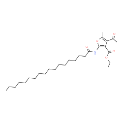 ChemSpider 2D Image | Ethyl 4-acetyl-5-methyl-2-(stearoylamino)-3-furoate | C28H47NO5