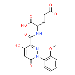 ChemSpider 2D Image | N-{[4-Hydroxy-1-(2-methoxyphenyl)-6-oxo-1,6-dihydro-3-pyridazinyl]carbonyl}-L-glutamic acid | C17H17N3O8