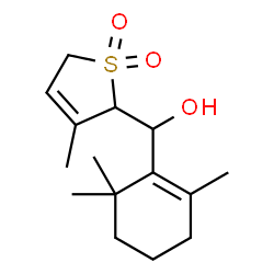 ChemSpider 2D Image | (3-Methyl-1,1-dioxido-2,5-dihydro-2-thiophenyl)(2,6,6-trimethyl-1-cyclohexen-1-yl)methanol | C15H24O3S