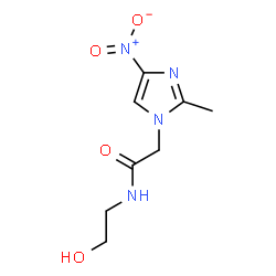 ChemSpider 2D Image | N-(2-Hydroxyethyl)-2-(2-methyl-4-nitro-1H-imidazol-1-yl)acetamide | C8H12N4O4