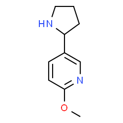ChemSpider 2D Image | 2-Methoxy-5-(2-pyrrolidinyl)pyridine | C10H14N2O