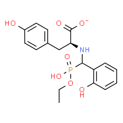 ChemSpider 2D Image | (2S)-2-({[Ethoxy(hydroxy)phosphoryl](2-hydroxyphenyl)methyl}amino)-3-(4-hydroxyphenyl)propanoate | C18H21NO7P