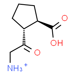 ChemSpider 2D Image | 2-[(1R,2R)-2-Carboxycyclopentyl]-2-oxoethanaminium | C8H14NO3