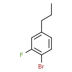 ChemSpider 2D Image | 1-Bromo-2-fluoro-4-propylbenzene | C9H10BrF