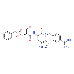 ChemSpider 2D Image | N-(Benzylsulfonyl)-L-seryl-N-(4-carbamimidoylbenzyl)-L-histidinamide | C24H29N7O5S
