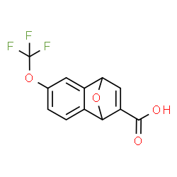 ChemSpider 2D Image | 4-(Trifluoromethoxy)-11-oxatricyclo[6.2.1.0~2,7~]undeca-2,4,6,9-tetraene-9-carboxylic acid | C12H7F3O4