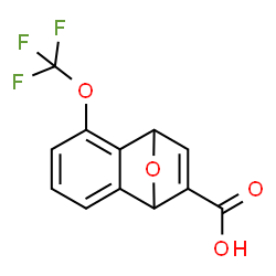 ChemSpider 2D Image | 3-(Trifluoromethoxy)-11-oxatricyclo[6.2.1.0~2,7~]undeca-2,4,6,9-tetraene-9-carboxylic acid | C12H7F3O4