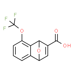 ChemSpider 2D Image | 6-(Trifluoromethoxy)-11-oxatricyclo[6.2.1.0~2,7~]undeca-2,4,6,9-tetraene-9-carboxylic acid | C12H7F3O4