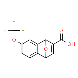 ChemSpider 2D Image | 5-(Trifluoromethoxy)-11-oxatricyclo[6.2.1.0~2,7~]undeca-2,4,6,9-tetraene-9-carboxylic acid | C12H7F3O4