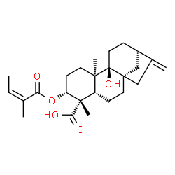 ChemSpider 2D Image | (3alpha,5beta,8alpha,9beta,10alpha)-9-Hydroxy-3-{[(2Z)-2-methyl-2-butenoyl]oxy}kaur-16-en-18-oic acid | C25H36O5
