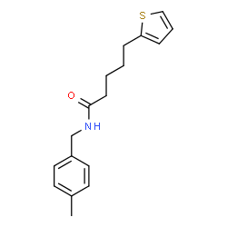 ChemSpider 2D Image | N-(4-Methylbenzyl)-5-(2-thienyl)pentanamide | C17H21NOS