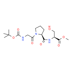 ChemSpider 2D Image | Methyl N-{[(2-methyl-2-propanyl)oxy]carbonyl}glycyl-L-prolyl-L-serinate | C16H27N3O7