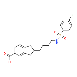 ChemSpider 2D Image | 2-(4-{[(4-Chlorophenyl)sulfonyl]amino}butyl)-5-indanecarboxylate | C20H21ClNO4S