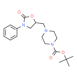 ChemSpider 2D Image | 2-Methyl-2-propanyl 4-[(2-oxo-3-phenyl-1,3-oxazolidin-5-yl)methyl]-1-piperazinecarboxylate | C19H27N3O4