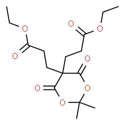 ChemSpider 2D Image | Diethyl 3,3'-(2,2-dimethyl-4,6-dioxo-1,3-dioxane-5,5-diyl)dipropanoate | C16H24O8