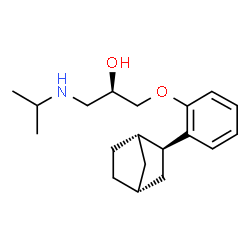 ChemSpider 2D Image | (2R)-1-{2-[(1S,2S,4R)-Bicyclo[2.2.1]hept-2-yl]phenoxy}-3-(isopropylamino)-2-propanol | C19H29NO2