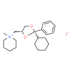 ChemSpider 2D Image | 1-{[(2R,4R)-2-Cyclohexyl-2-phenyl-1,3-dioxolan-4-yl]methyl}-1-methylpiperidinium iodide | C22H34INO2