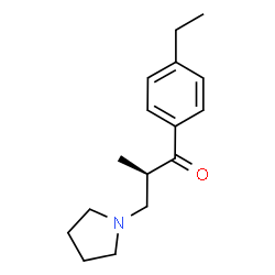 ChemSpider 2D Image | (2R)-1-(4-Ethylphenyl)-2-methyl-3-(1-pyrrolidinyl)-1-propanone | C16H23NO