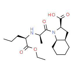 ChemSpider 2D Image | (2R,3aR,7aR)-1-[(2R)-2-{[(2R)-1-Ethoxy-1-oxo-2-pentanyl]amino}propanoyl]octahydro-1H-indole-2-carboxylic acid (non-preferred name) | C19H32N2O5