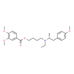 ChemSpider 2D Image | 4-{Ethyl[(2R)-1-(4-methoxyphenyl)-2-propanyl]amino}butyl 3,4-dimethoxybenzoate | C25H35NO5
