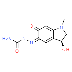 ChemSpider 2D Image | (2Z)-2-[(3S)-3-Hydroxy-1-methyl-6-oxo-1,2,3,6-tetrahydro-5H-indol-5-ylidene]hydrazinecarboxamide | C10H12N4O3