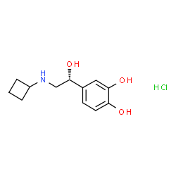 ChemSpider 2D Image | 4-[(1R)-2-(Cyclobutylamino)-1-hydroxyethyl]-1,2-benzenediol hydrochloride (1:1) | C12H18ClNO3