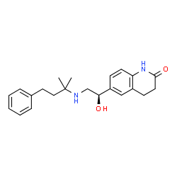 ChemSpider 2D Image | 6-{(1R)-1-Hydroxy-2-[(2-methyl-4-phenyl-2-butanyl)amino]ethyl}-3,4-dihydro-2(1H)-quinolinone | C22H28N2O2