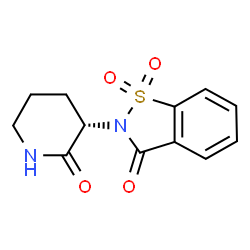 ChemSpider 2D Image | 2-[(3S)-2-Oxo-3-piperidinyl]-1,2-benzothiazol-3(2H)-one 1,1-dioxide | C12H12N2O4S