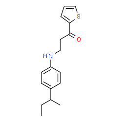 ChemSpider 2D Image | 3-(4-sec-butylanilino)-1-(2-thienyl)-1-propanone | C17H21NOS