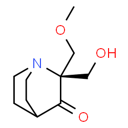 ChemSpider 2D Image | (2R)-2-(Hydroxymethyl)-2-(methoxymethyl)quinuclidin-3-one | C10H17NO3