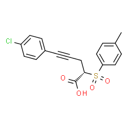 ChemSpider 2D Image | (2S)-5-(4-Chlorophenyl)-2-[(4-methylphenyl)sulfonyl]-4-pentynoic acid | C18H15ClO4S