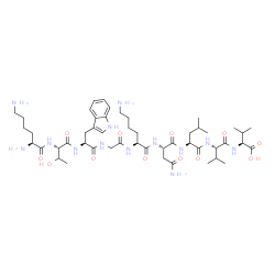ChemSpider 2D Image | L-Lysyl-L-threonyl-L-tryptophylglycyl-L-lysyl-L-asparaginyl-L-leucyl-L-valyl-L-valine | C49H81N13O12