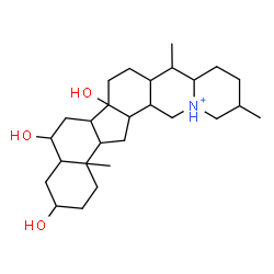 ChemSpider 2D Image | 3,6,14-Trihydroxycevan-28-ium | C27H46NO3