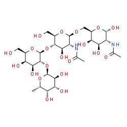 ChemSpider 2D Image | alpha-L-Fucp-(1->2)-beta-D-Galp-(1->4)-beta-D-GlcpNAc-(1->6)-alpha-D-GalpNAcp | C28H48N2O20