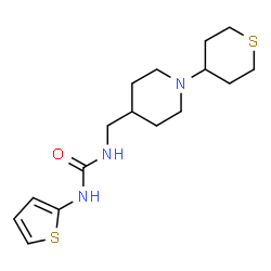 ChemSpider 2D Image | 1-{[1-(Tetrahydro-2H-thiopyran-4-yl)-4-piperidinyl]methyl}-3-(2-thienyl)urea | C16H25N3OS2