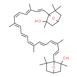 ChemSpider 2D Image | (9cis,11'cis,13cis)-5,5',6,6'-Tetrahydro-3,6:3',6'-diepoxy-beta,beta-carotene-5,5'-diol | C40H56O4