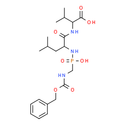 ChemSpider 2D Image | N-[(S)-({[(Benzyloxy)carbonyl]amino}methyl)(hydroxy)phosphoryl]-L-leucyl-L-valine | C20H32N3O7P
