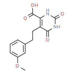 ChemSpider 2D Image | 5-[2-(3-Methoxyphenyl)ethyl]-2,6-dioxo-1,2,3,6-tetrahydro-4-pyrimidinecarboxylic acid | C14H14N2O5