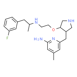 ChemSpider 2D Image | 6-{[(3R,4R)-4-(2-{[(2S)-1-(3-Fluorophenyl)-2-propanyl]amino}ethoxy)-3-pyrrolidinyl]methyl}-4-methyl-2-pyridinamine | C22H31FN4O